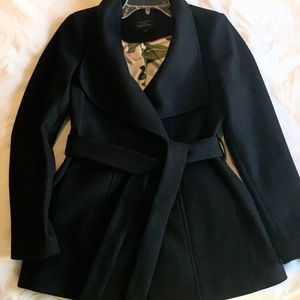 Ted Baker wool and cashmere black coat size 2